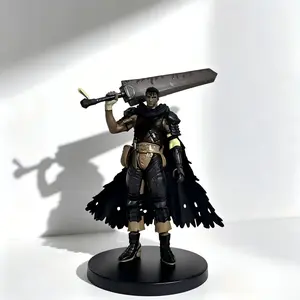 Guts Swordman Handcrafted Figurine with Battle Damage and Blood Effects, Gothic Fantasy Ornament for Collectors and Fans