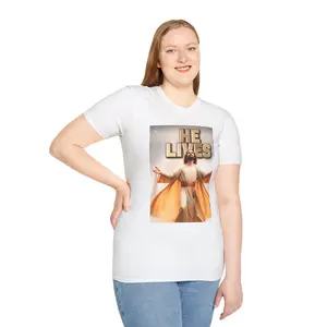 He Lives Jesus Illustration T-Shirt | Christian Faith Resurrection Tee