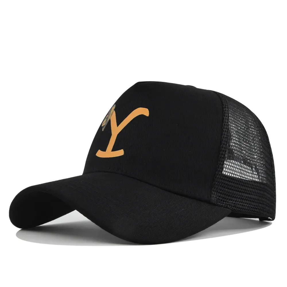 Cross-border Yellowstone baseball cap, silk-printed Yellowstone mesh cap, printed duckbill cap, unisex washable breathable sun hat Cross-border Yellowstone baseball cap, silk-printed Yellowstone mesh cap, printed duckbill cap, unisex washable breathable sun hat