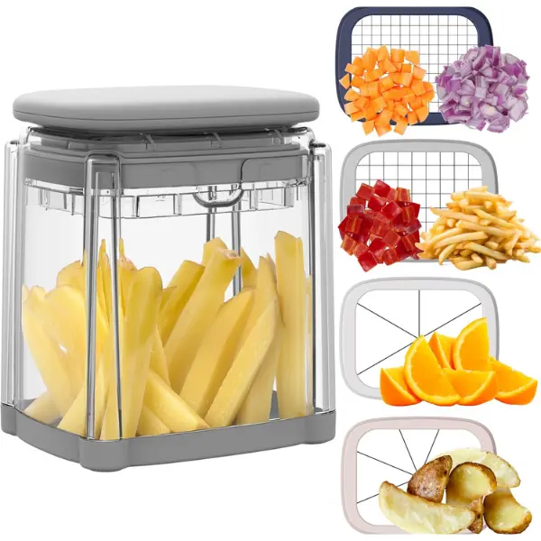 French Fry Cutter, 2-in-1 Potato Cutter For Fries, Potato French Fry Onion Cutter, Carrots Cucumbers Veggie Cutter Zucchini Dicer Apple Slicer, heavy duty french fry cutter, Potato Chippers