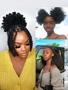 100g-20 Inch African Curly Synthetic Hair, Dreadlocks Extensions, Dreadlocks Repair, Braid, Twisted, Medium Length, Synthetic Hair Braids, All Seasons