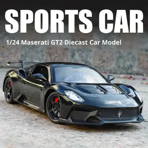 1/24 Maserati GT2 Alloy Car Model Sound and Light Children's Toy Car Metal Die-casting Sturdy and Durable