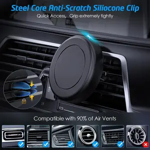 2-Pack Air Vent Dashboard Mount with 360° Rotation Strong Magnetic Grip Thick Metal Plate Compatible All Smartphones Ideal Car Office Home Travel Easy Installation Secure Stability