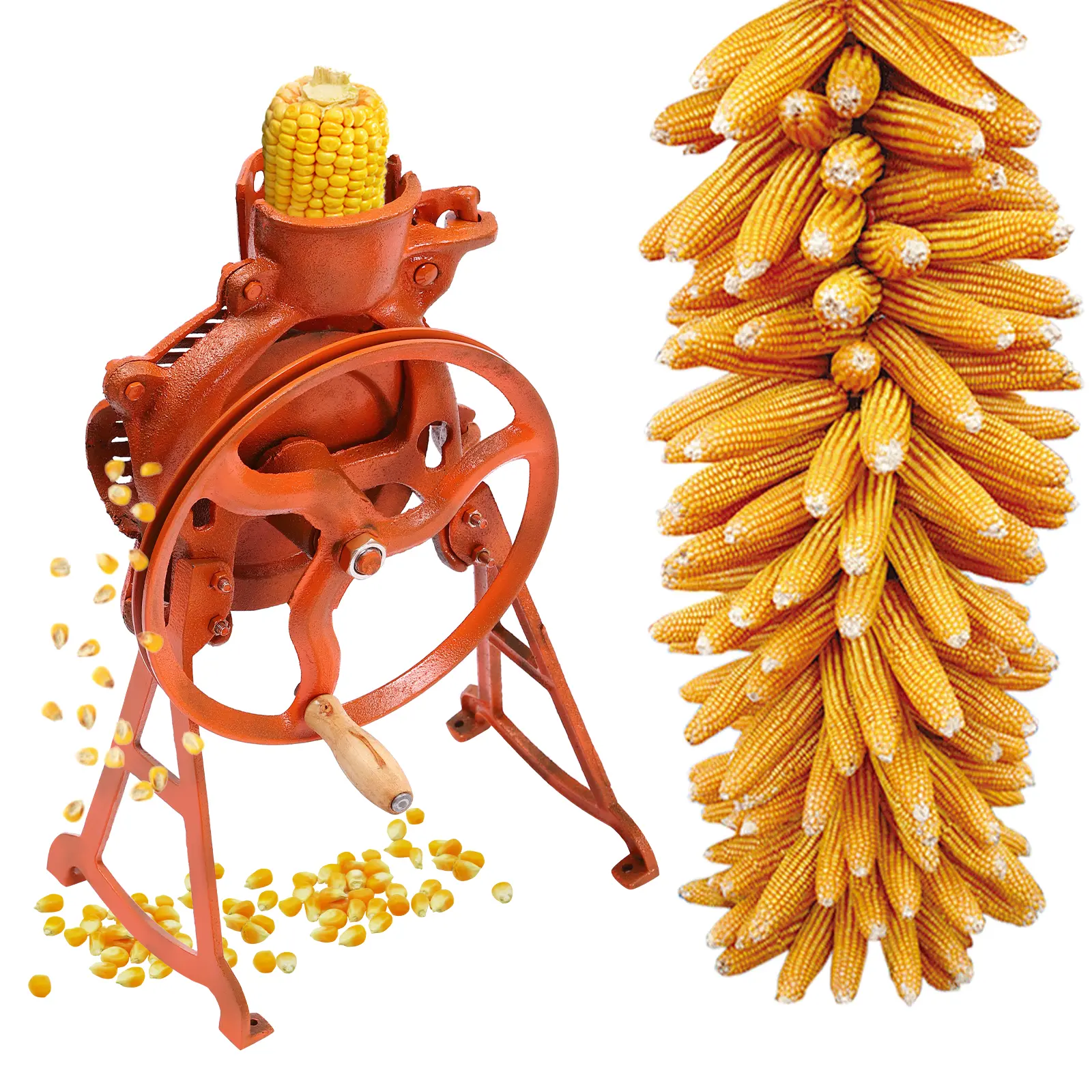 2-in-1 Durable Cast Iron Hand Corn Thresher & Peeler, Kitchen Gadgets Tool with 5-10s Per Cob Fast Speed, Manual/Motor Use for Home & Small Farms,summerwins