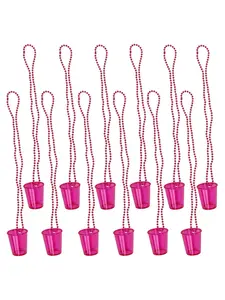 12 Pcs Bridal Shot Glass Chain Bead Necklace Small Wine Glass Bachelor Party Necklace Bridal Shower Decorations