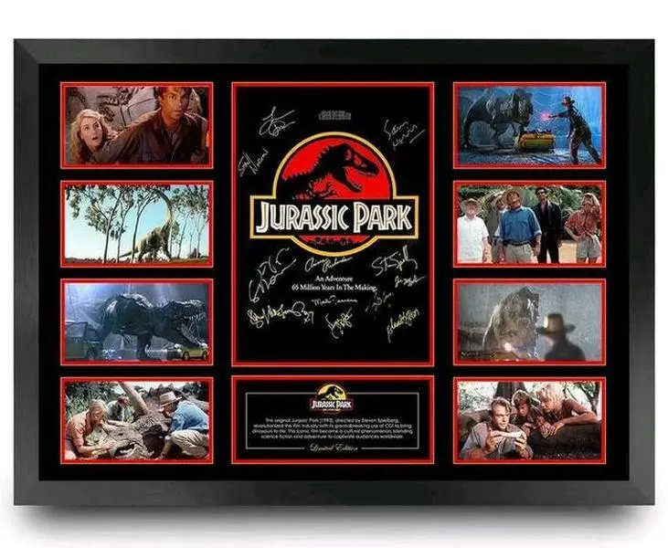 JURASSIC PARK ORIGINAL 1993 SIGNED POSTER LIMITED EDITION No No Framed MEMORABILIA