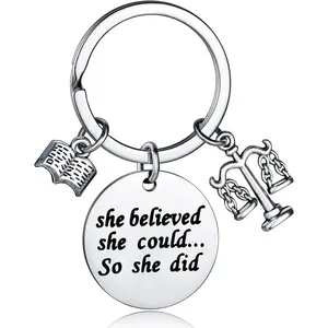 YEEQIN Lawyer Gift Graduation Gift She Believed She Could So She Did Keychain Justice Lawyer Gift Career Lawyer Gift