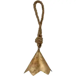 Metal Christmas Bell Ornaments Rustic Iron Cow Bell  - Antique  Decorative Jingle Bell  Farmhouse Door Chime for Tree, Wreath, Wall, Entryway & Wedding Decor