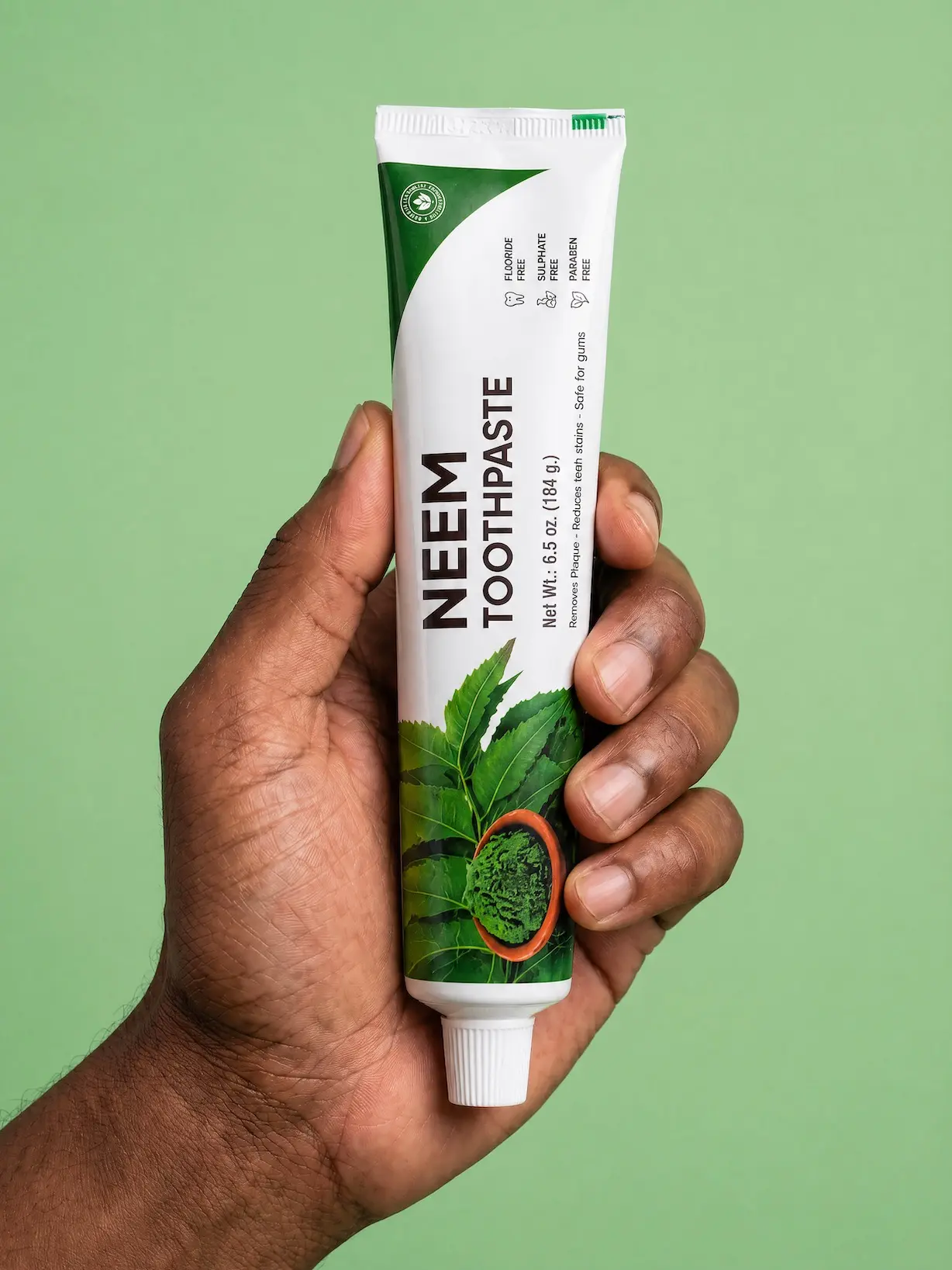 Neem Toothpaste, Clove-Mint Flavor, Antibacterial Oral Care for Soothing Mouth Relief