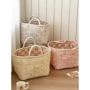 1pc  Floral and dirty clothes basket with high appearance, lightweight storage box, sweet and fresh, large capacity portable storage basket suitable for home clothing storage, portable storage basket, Lightweight laundry basket