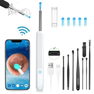Electric Ear Wax Removal Kit, 1 Count Smart Visual Ear Cleaner with 8 Counts Ear Pick Accessories, Ear Wax Removal Tool for Adults, Silicone