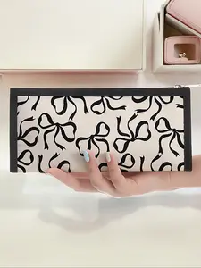 Butterfly Knot Pattern Triangle Pencil Case, Portable Multi-Functional Stationery Storage Bag, Zipper Design, Unisex, All Seasons