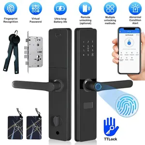Upgraded Door Lock Biometric Fingerprint Bluetooth Password Keyless Keypad Entry Applicable door thickness 60mm