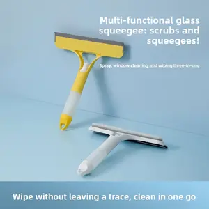 Professional Window Cleaning Kit with Squeegee Scraper and Sprayer All in One Glass Cleaner Tool for Home Use Blue White Yellow PP Material 91g Multi-functional Glass Squeegee Scrubs and Squeegeeing Brush Box Wipe  mop glass  squeegee