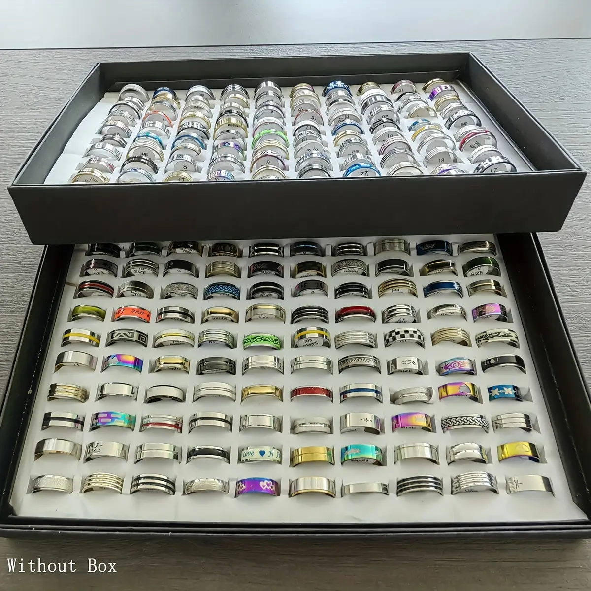 50pcs Wholesale Bulk Stainless Steel Band Jewelry Rings - Metal Rings for Women, Classic Simple Mixed Style Festive & Party Supplies Wedding Gifts