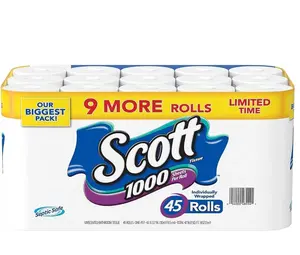 Scott 1000-Sheet Limited Edition Bath Tissue (45 rolls) Pack Toilet Unscented Wipes scott comfortplus toilet paper toilet  paper