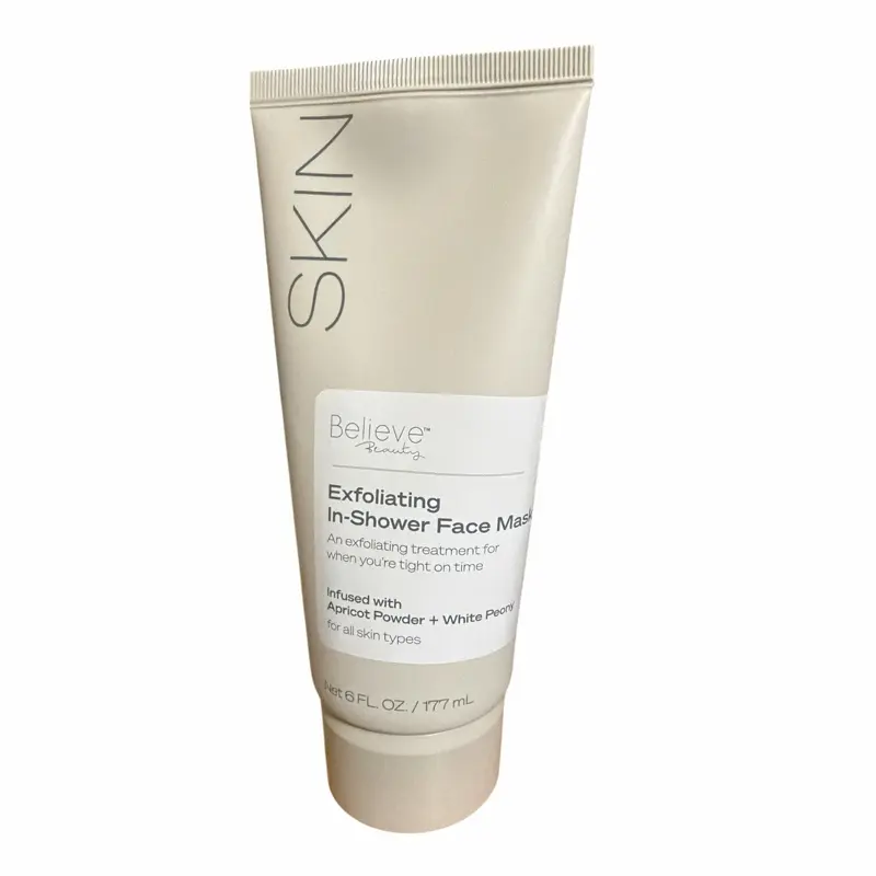 Skin Believe Exfoliating In-Shower Face Mask - Infused with Apricot Powder & White Peony - For All Skin Types, 6fl oz Net Weight