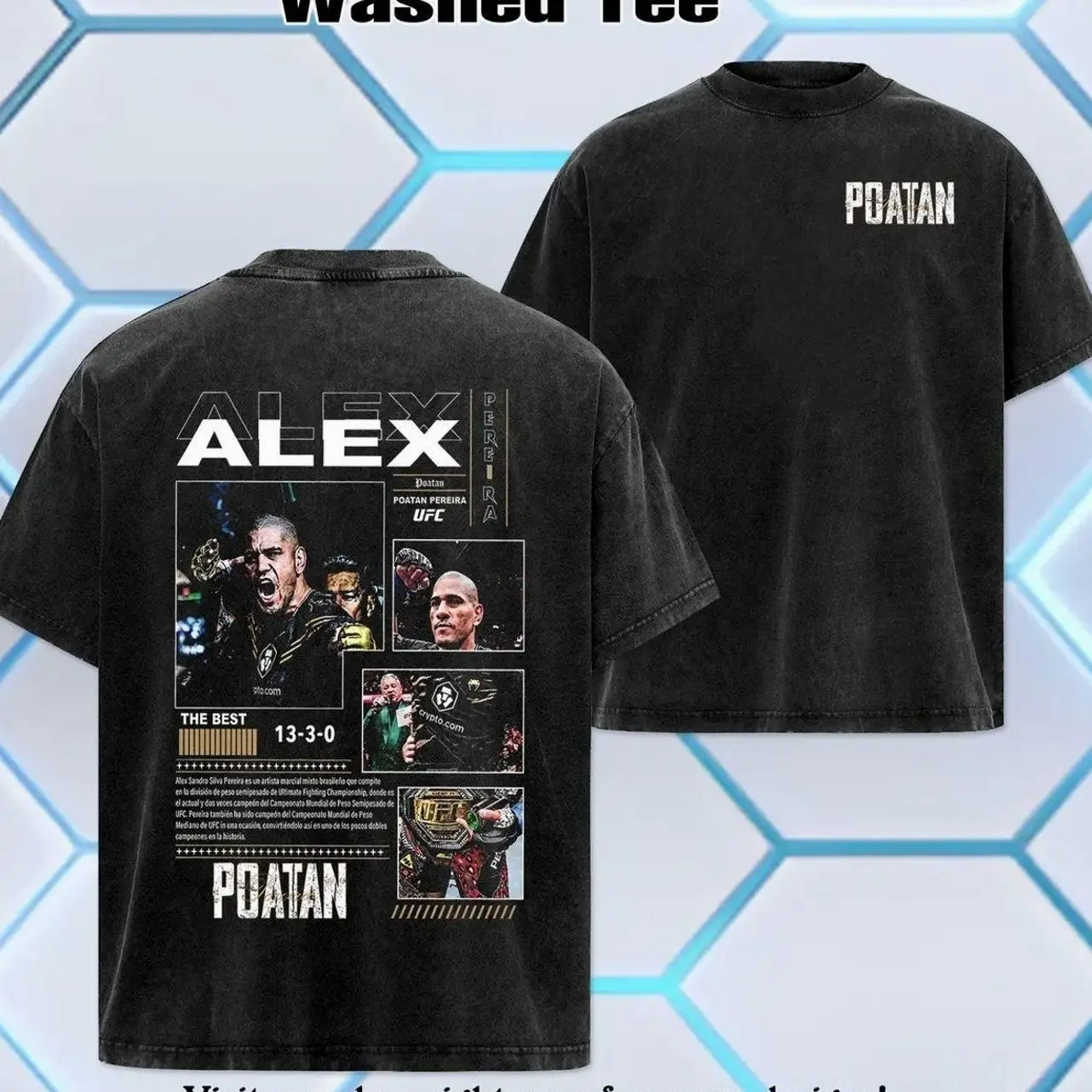 UFC 2026 - Vintage Poatan Alex Pereira UFC Washed T-shirt - Hoodie, UFC Menswear Apparel - Unisex Cotton Round Neck Crewneck T-Shirt, Casual Fashion Top Gift for UFC Fans Summer Vibe, UFC Merch, Sport Style 495 TG1