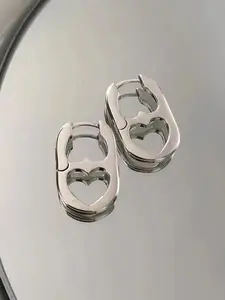 Simple Fashion Heart Shaped Hoop Earrings, Fashion Jewelry for Party, Daily Clothing Decor, Trendy All-match & Exquisite Jewelry for Birthday Gift