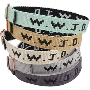 WWJD Bracelets Set, 5 count, Webbing What Would  Do Bracelets Christian  Colorful Adjustable Religious Woven Wristbands for Fundraisers