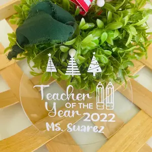 Teacher ornaments/teacher gift/Christmas gift for teachers/Personalized Christmas gift/Prek teacher gift/coach gift/acrylic ornament Chirstams Durable Colorful Decoration