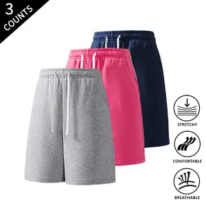 3-Pack Men's Casual Solid Summer Shorts - Classic Basic Lightweight Outdoor Beach Shorts
