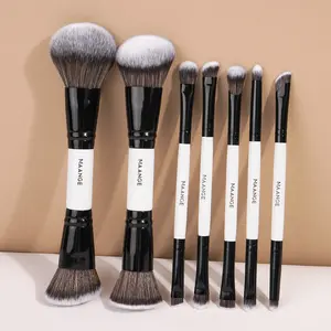 Maange 7-Piece Makeup Brush Set, Foundation Brush, Blush Brush, Loose Powder Brush, Eyeshadow Brush, Concealer Brush, Ideal for Home and Travel