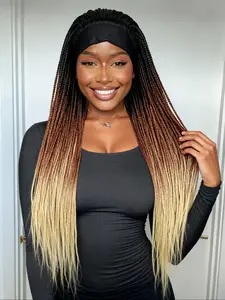 Fashion Ice Silk Braided Wig, Fine Cornrow Straight Hair, Easy to Style, Quick Wear, Daily Use Preferred, Women's Synthetic Hairpiece, Synthetic Wigs
