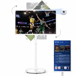 27-Inch Portable Smart TV on Wheels - Android 14 Mobile TV with 8G RAM, 128G Storage, 6-8H Battery, 180° Swivel Stand | Ideal for Bedroom, Living Room Viewing