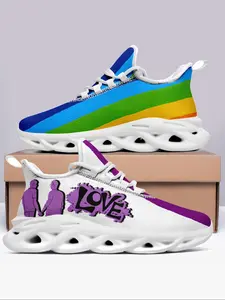 Men's LGBT Pride Month Sneakers, Casual Comfortable Sports Running Shoes, Breathable Tennis Shoes for Daily Wear, Trainer