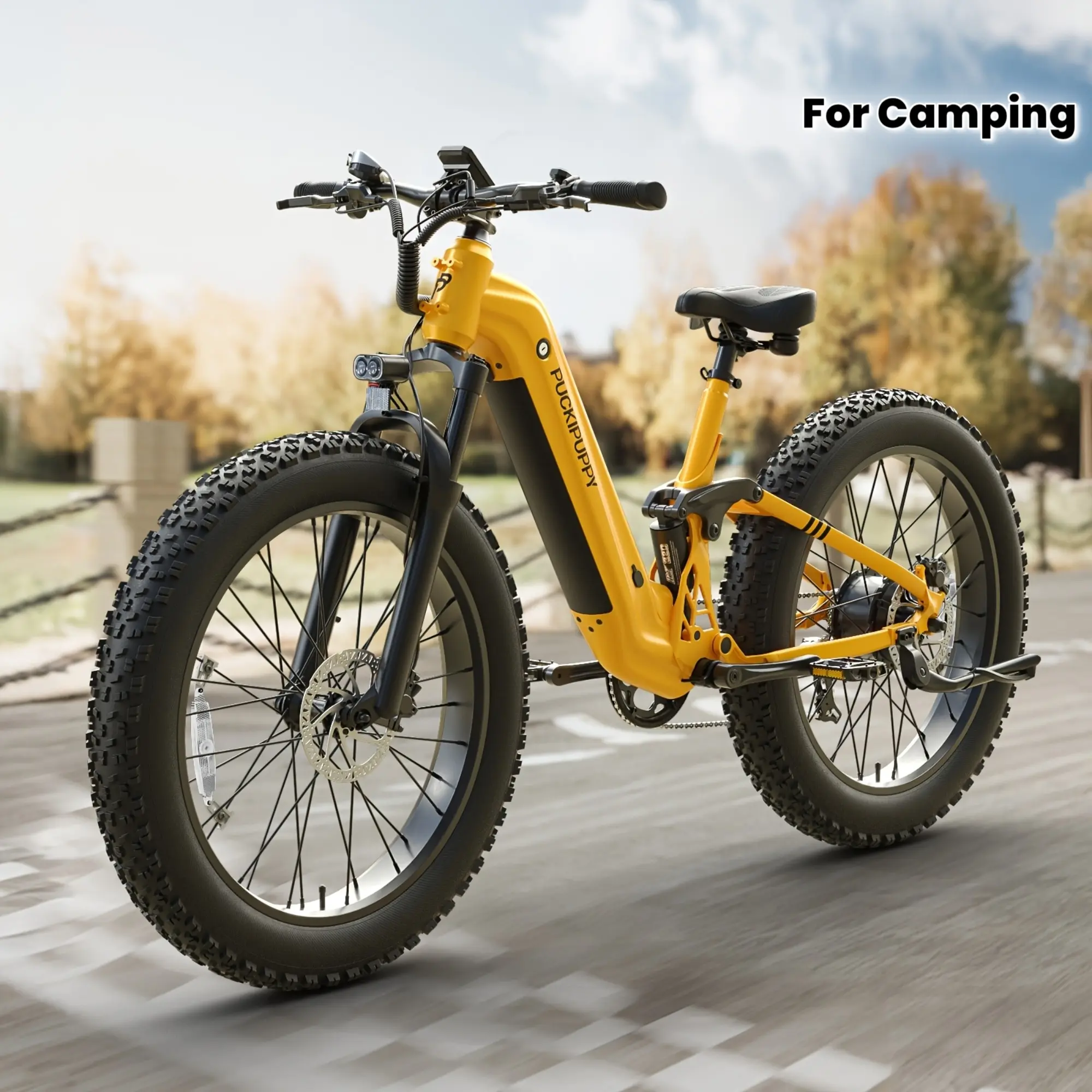 Adult Electric Bicycle Featuring a Powerful Rear Brushless Motor, a 48V 20AH Battery, 26-Inch Fat Tires, Full Suspension, And a 7-Speed System, Capable of Covering Up to 80 Miles. Ideal for Camping And Suitable for Both Off-Road Adventures And City