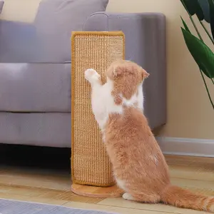 Vertical Sisal Cat Scratching Post - Wall Furniture Sofa Corner Protector, Scratch Resistant and Space Saving - Great for Aggressive Cats, L-Shaped Vertical Cat Scratching Post - Indoor Cat Toy, Pet Scratching Pad | Durable Cat Toy, 2 Sizes