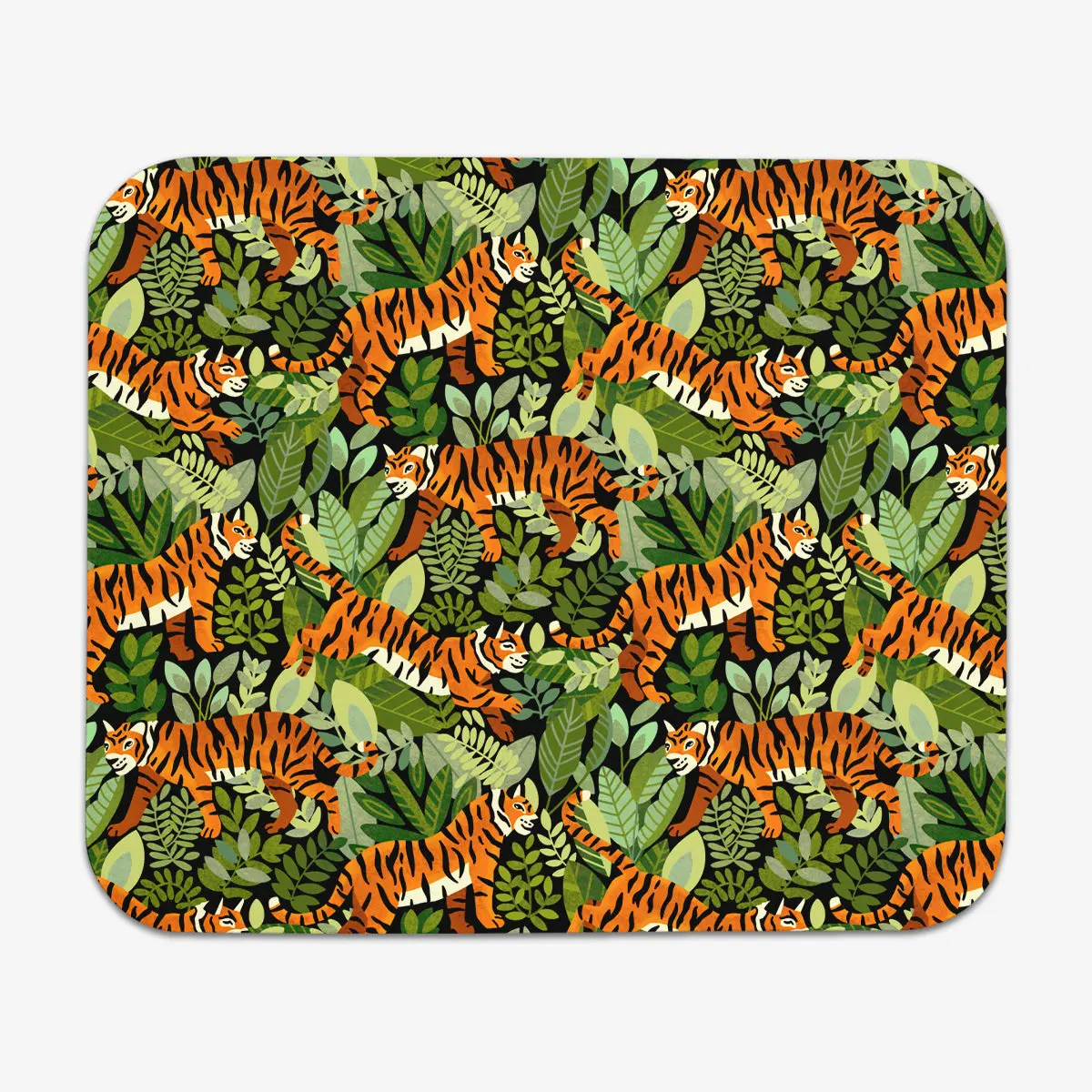 Tiger Tangle Jungle Mouse Pad, Unique Art Computer Mat, Desk Accessory, Durable Gaming Companion