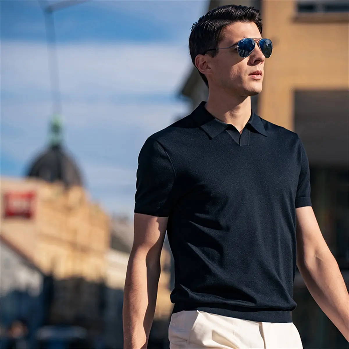Boveme Men's Business Casual Knit Polo Shirt | Simple and Stylish Polo for Business, Commuting, and Vacations | Cool, Comfortable, and Breathable Summer Polo