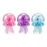 KIDGENIUS Stress Relief Squishy Toy, Cute Jellyfish Shaped Soft Gel Filled Squeeze Ball, Stretchy Elastic Glitter Fidget Toy, Calming Anxiety Reducing Hand Toy, Portable Relaxing Gift for Kids & Adults All Ages
