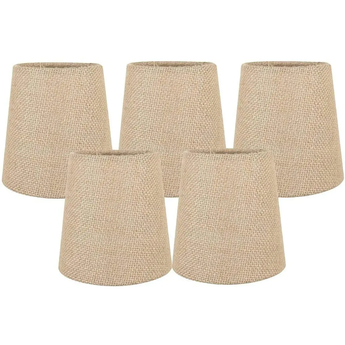 Meriville Burlap Clip On Chandelier Lamp Shades, 3.5-inch by 4.5-inch by 4.5-inch