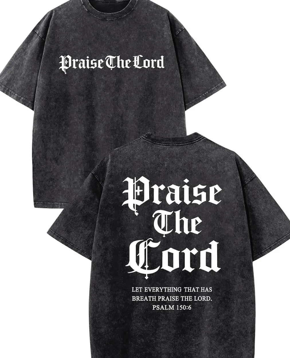 Fkatuzi Mens Praise The Lord Shirt Christian Jesus T Shirts Religious Bible Verse God Oversized Graphic Tees Acid Wash Tshirt JQ6