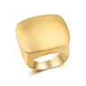 Aprilery Chunky Brushed Square Signet Ring - Gold Tone Square Statement Ring, Minimalist Wide Band Fashion Jewelry Gift for Women, Tarnish Proof, Smooth Matte Finish, Solid Construction, Hypoallergenic, True to Size, Effortless Versatility