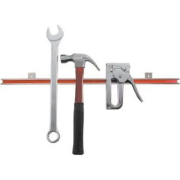 Master Magnetics B325200 Powerful Magnet Bar for Hardware Tools - Heavy-Duty Tool Rack, 20 lbs per in Steel Construction, 24 in Width, 1-1/8 in Depth, 1/4" Holes 16" Apart, Organize & Hold Workshop Items