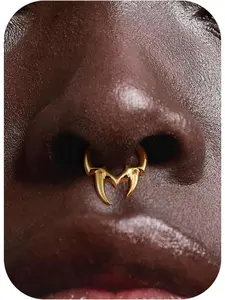 16G Septum Rings - 316L Stainless Steel Nose Rings Hoops for Women Men Helix Piercing Jewelry Tragus Daith Conch Cartilage Hoop Earring 14K Gold Plated/Silver 8 mm/10 mm Septum Clicker Leopard Septum Ring