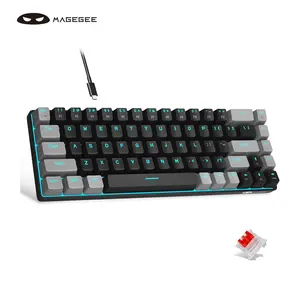 Portable 60% Mechanical Gaming Keyboard, LED Backlit Compact 68 Keys Mini Wired Office Keyboard with Switch for Windows Laptop PC MAC, Durable Keyboard