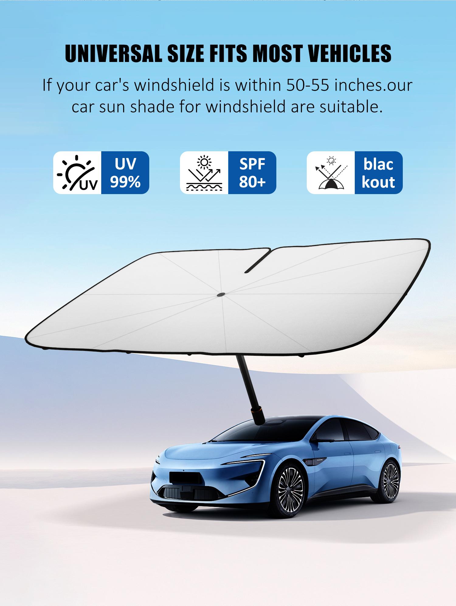 Upgraded Portable Car Windshield Sunshade, Foldable Windshield Sun Umbrella, Car Exterior Accessories, Car Windshield Cooling Umbrella for Daily