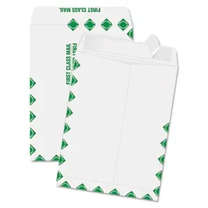 Quality Park 44534 Redi-Strip Catalog Envelope 9 x 12 First Class Border White 100-Box