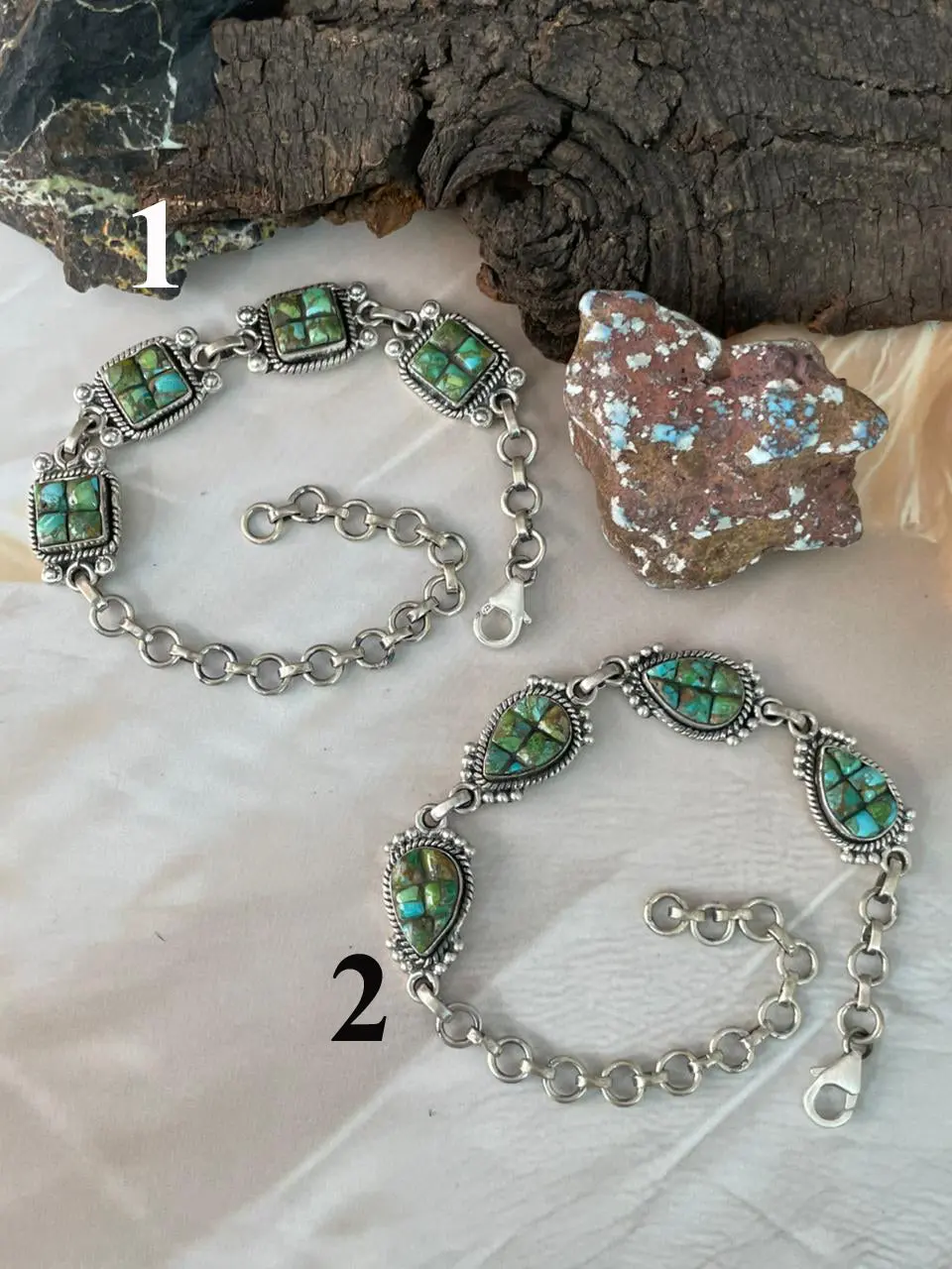 Handmade Sterling Silver Sonoran Cobble Collection: Sonoran Mountain Turquoise Bracelet "Signed Nizhoni"