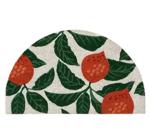 Coir Outdoor Mat, Orange & Green, 18 x 30 Inches, Made of Natural Fibers, Versatile for Outdoor Use