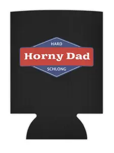 Funny Dad Beer Sleeve • Horny Dad Funny Design • Perfect Gag Gift for Him • Neoprene Can Cooler • Regular Can Size Drinkware