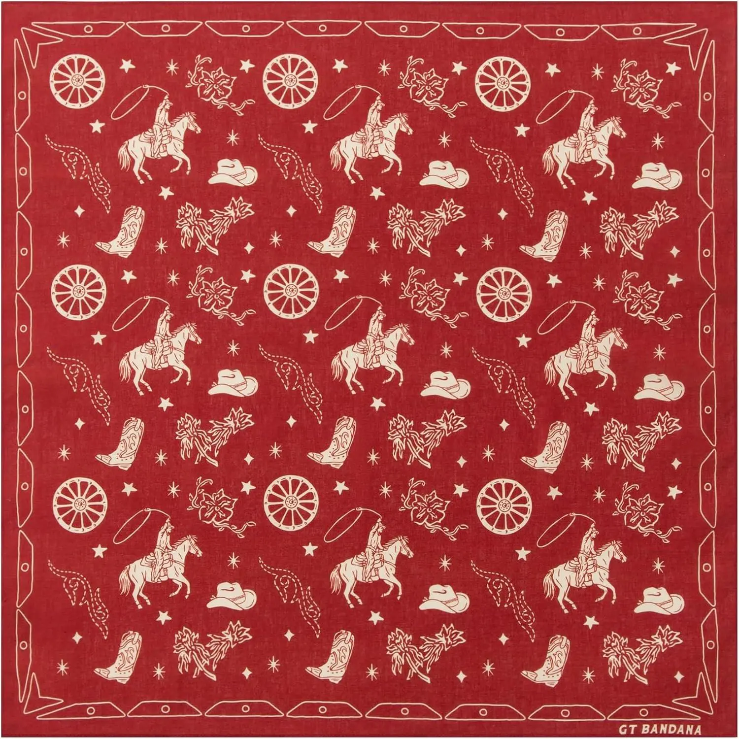 22"x22" Cowboy Element Cotton Bandana Multi-Purpose Headbands