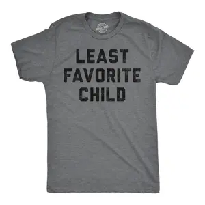 Mens Funny T Shirts Least Favorite Child Sarcastic Family Graphic Tee for Men Mens Funny T Shirts Cool Vintage Fashion T-Shirt Gift Classic Menswear Christmas Apparel for Men Funny Sarcastic Short Sleeve Dark Grey