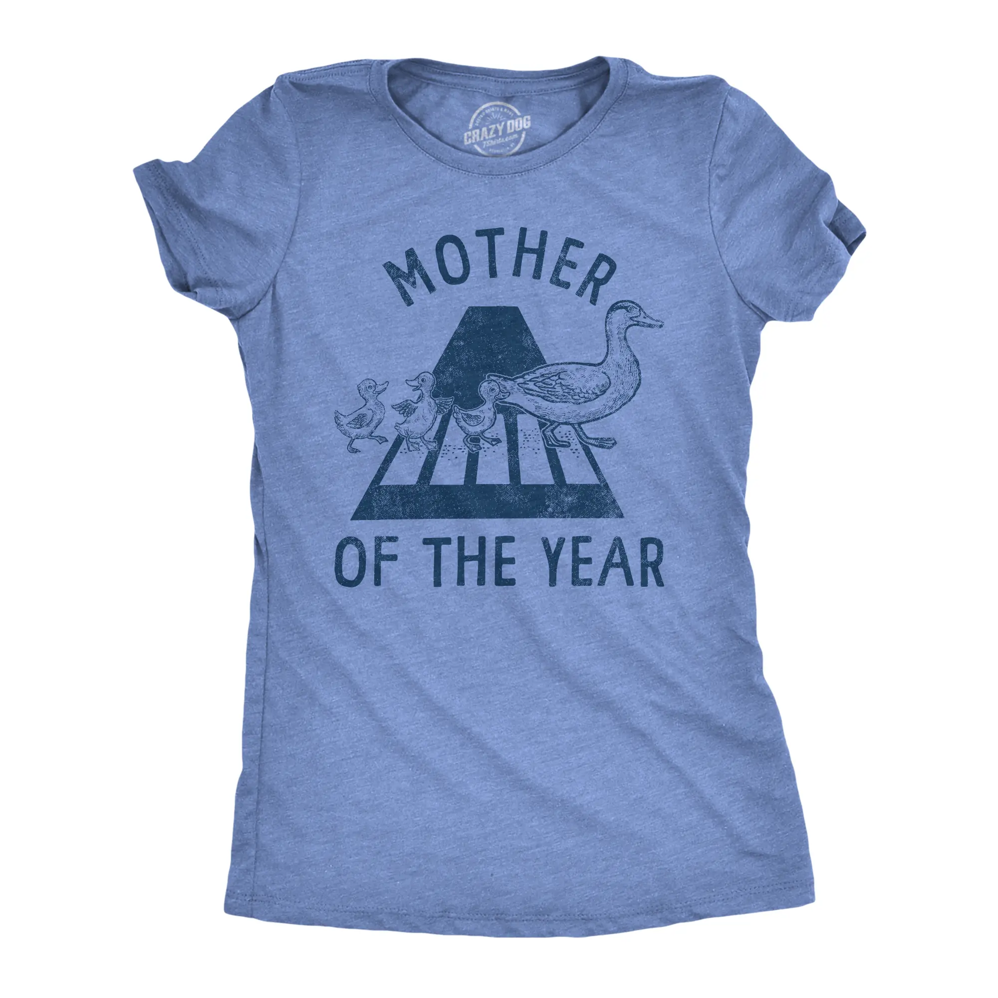 Womens Mother of The Year T Shirt Funny Cute Momma Duck Street Crossing Tee for Ladies Funny Womens T Shirts Cute Vintage Fashion Casual Ladies T-Shirt Gift Mother's Day Tops for Women Women's Novelty Tees Light Blue