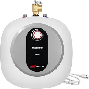 MIZUDO Electric Mini Tank Water Heater - 2.5 Gallon Under Sink Small Hot Water Heater - 110 120V Point of Use for RV, Camper, Kitchen, Food Truck - Easy to Install - Wall or Floor Mounted Instant Shower Set
